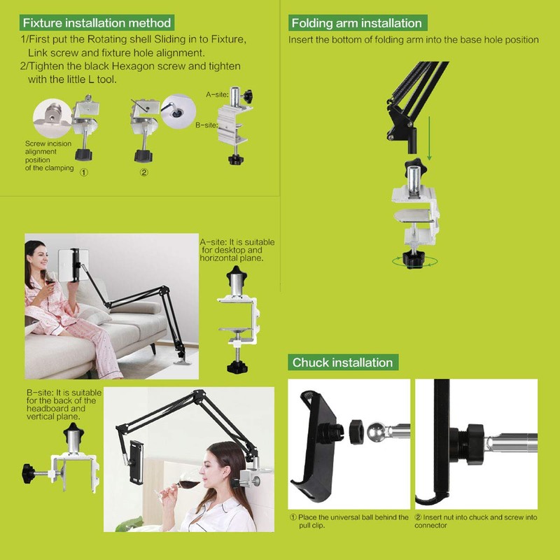 OHITEC Heavy Duty Phone/Tablet Metal Holder Universal Mobile Cell Smartphone