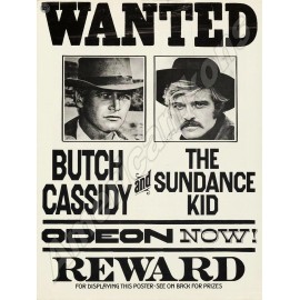 Butch Cassidy & The Sundance Kid New Metal Movie Sign: Wanted Poster Style