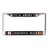 U.S. Army Afghanistan Iraq Chrome License Plate Frame