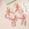 LUTAKU Keyring Girl Keyring with Initial Letters Pink Key Ring
