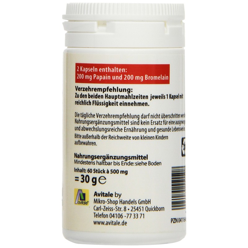 Avitale Pineapple Papaya Capsules, Pack of 60, 1 x 30