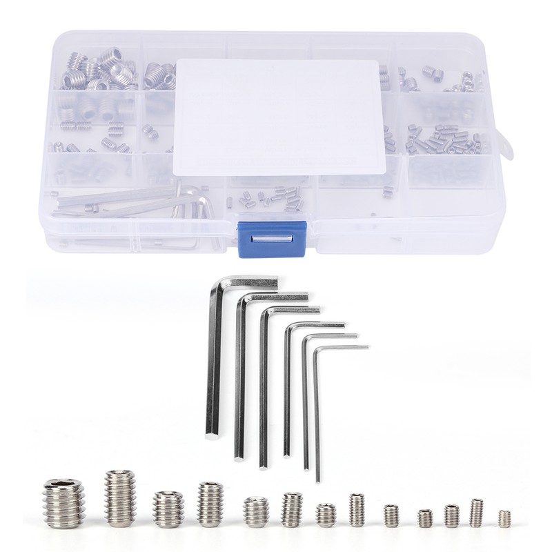 340Pcs Set Screw 304 Stainless Steel End Hex Adapter Machine