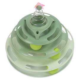 Cat Toy Ball Track, Cat Ball Tower Cat Tower for Indoor Cats Catnip Balls 4 Level Turntable Kitten Roller Toy Cat Circle Track Toy Cat Roller Toy for Stimulating Kitty Senses