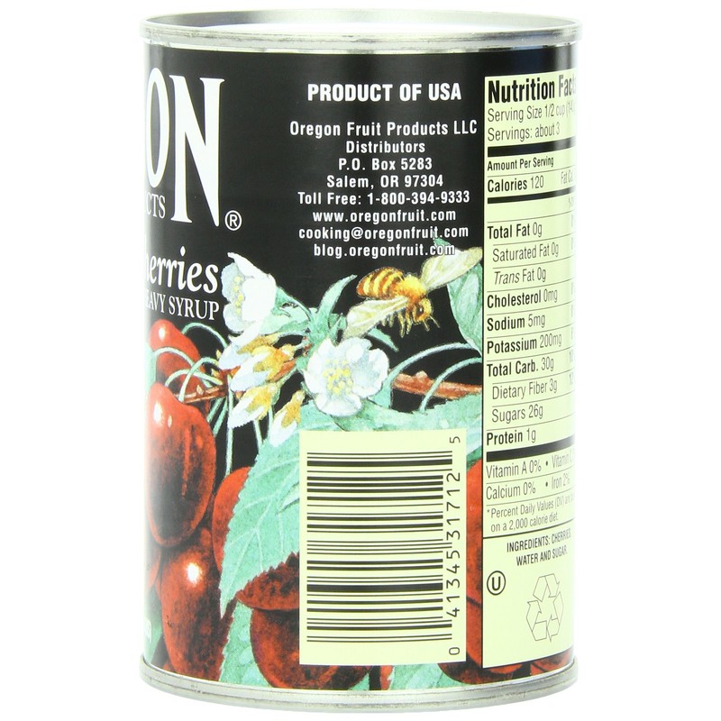 Oregon Fruit Products Dark Sweet Cherries in Heavy Syrup, 15