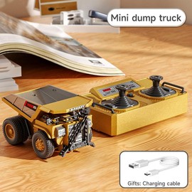 【Live Exclusive】BRRRRT 1/64 Mini Forklift Toy,Remote Control Excavator and Dump Truck Full Proportion Toy Set with Lights and Sounds for Adults Kids Boys and Girls RC Construction Vehicles:_BRT-DC-001