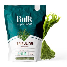 BULK SUPERFOODS Espirulina en Polvo 100 Natural Alga Spirulina  500g, Orgánica, Green Powder, Proteína Vegetal, Aminoácidos Esenciales, Ideal Para... 