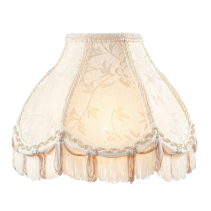 Aspen Creative 55005 Handsewn Scallop Dome Transitional UNO Fringe Lamp