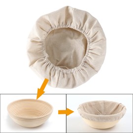 6Pcs Bread Proofing Basket Cloth Rattan Baking Dough Basket Cover Liner Sourdough Banneton Proofing Cloth Fermentation Basket Linen Liner for Baking Supplies (Round 23cm)