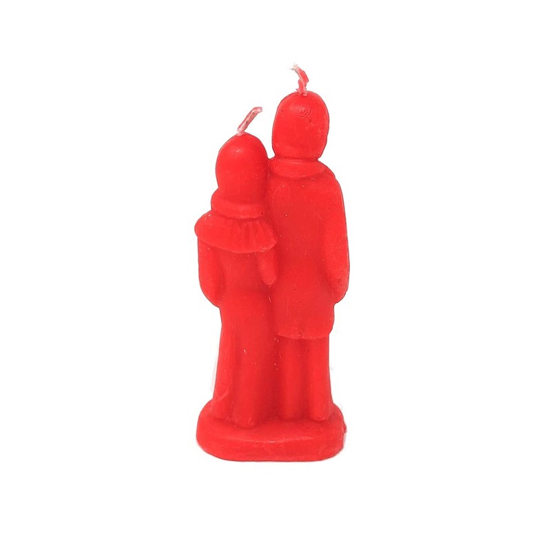 Red Marriage, Bride and Groom Candle, Decorative Ritual Wedding Couple