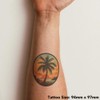 'Palm Tree on Beach' Temporary Tattoo - Water Resistant, Skin-Safe,
