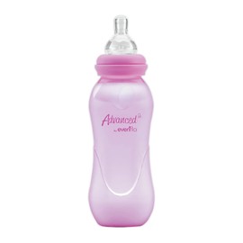 Evenflo Advanced Biberón Anticólicos, Cuello Estándar, Rosa, Silicón Libre de BPA, Flujo Medio, 240ml, 8oz, 3+ Meses, 1 Pieza
