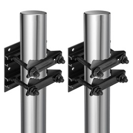 UVKDEENK 4 Pack 2.67" Pole Mounting Kit, Mast Mount Brackets for Outside Antenna, Street Sign Mounting Hardware for Light Poles, Outdoor Security Camera Bracket, Side Mount Flag Pole Holder L