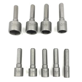 Zohino 9 Pcs 1/4 Inch Hex Power Nuts Driver Drill Bit Tools Metric Wrench For Quicker Change Chuck Power Socket Aapter 5-13mm