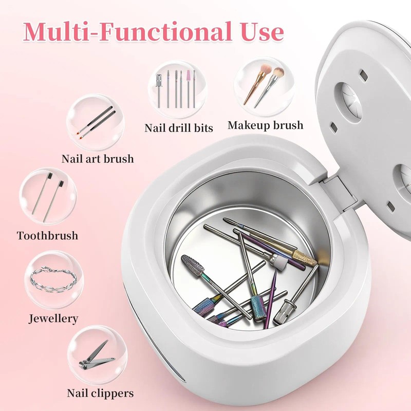 BQAN Rechargeable Nail Tool Cleaner, 3 Timers Mode Jewelry Cleaner,