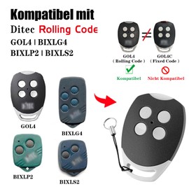 Compatible with Ditec GOL4 Garage Door Remote Controls Pack of 2