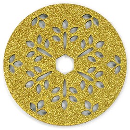 Leaf Snowflakes Felt Coasters, Set of 4 (GOLD/GREEN REVERSIBLE)