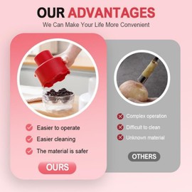 Cherry Stoner Remover,Push Type Cherry Corer,Cherry Pip Remover with Collection Container,Cherry Pitter Tool,Cherry Destoner,Cherry Pitter Tool Pit Remover,Suitable for Cheeries,Cranberries(Black)