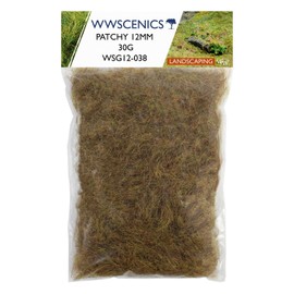 WWS War World Scenics WWScenics | 12mm Patchy Static Grass |30g | WSG12-038 | Realistic Model Scenery Material Brown