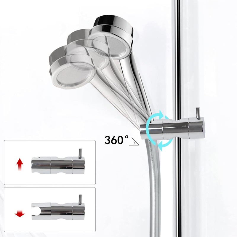 AWAVM Universal Hand Shower Holder, Adjustable Shower Holder, Rotatable Shower