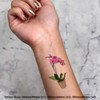 4 x 'Potted Orchid' Temporary Tattoos - Water Resistant, Skin-Safe,