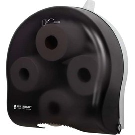 San Jamar Classic Carousel Tissue Dispenser with 4-Stations that hold 4 Rolls for Public Restrooms, Black Pearl