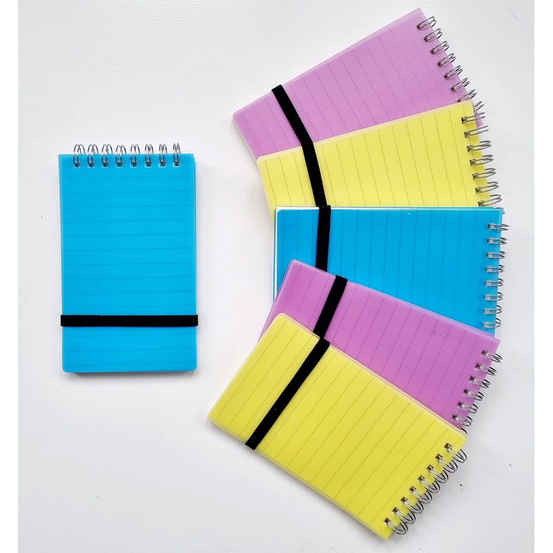 NAYA Notepads 6 Pack Spiral Pocket Notebooks, Wire Bound Flip