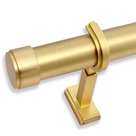 BlastHome® Luxury 5 ft Custom Curtain Rod – 1 1/4" Large Diameter – Premium Brackets & Endcaps – Nonadjustable Rods Connect for a Seamless Look – Brushed Gold Finish