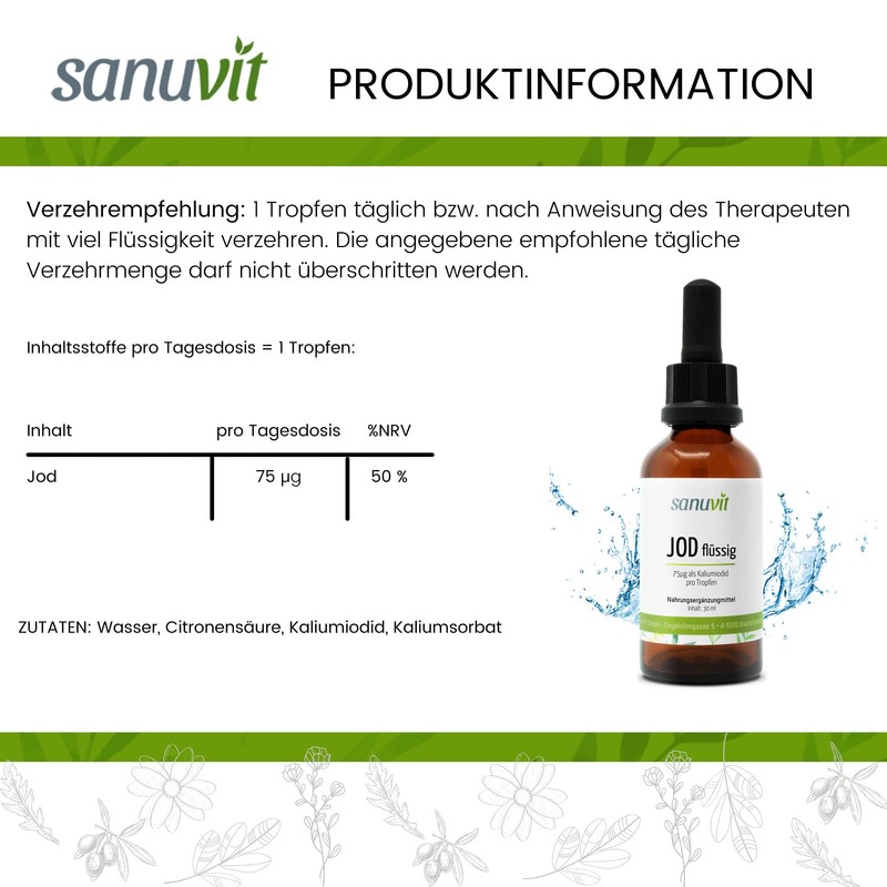 Sanuvit® - Iodine liquid 30 ml | Very economical with