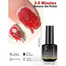 Gel Nail Polish Remover, Gel Remover For Nails In 3-5 Minutes, Easy Remover Acrylic Powder UV Polish, No Need for Foil, Soaking or Wrapping (2 Pcs)