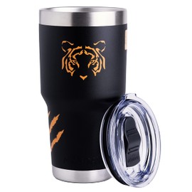 NORDAY | Vaso Térmico Negro Impresión 4D Tigres - 30oz-900ml Termo Tumbler | Vasos de Acero Inoxidable | Termos para Cafe - Mantiene Temperatura hasta