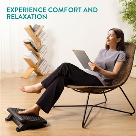 Navaris Adjustable Footrest - Under Desk Foot Rest for Office or Home - 2 Heights Adjustable with Removable Feet (10 cm and 12.5 cm) - 0 to 18 Degree Angles