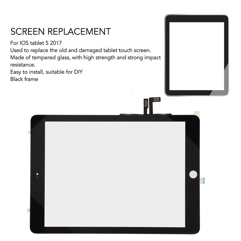 Touch Screen Digitizer Glass Replacement High Strength Tempered Glass Black