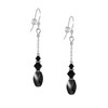 Handmade Hematite Gemstone and Black Austrian Crystal Sterling Silver Earrings