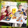 Tanlade 8 Pcs Large Unbreakable Divided Plates 12 Inch Wheat