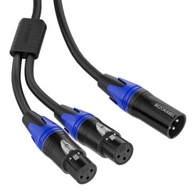 BEZOKABEL XLR Splitter, Balanced XLR Splitter Cable Male to 2 Female, XLR Y Splitter Cable 3-Pin - 3.3ft