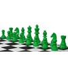 Sunrise Chess Staunton 6 Plastic Chess Pieces in Green -