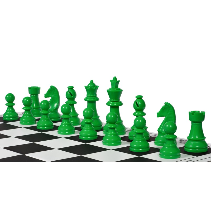 Sunrise Chess Staunton 6 Plastic Chess Pieces in Green -