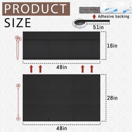 HolyMaji 48" Under Desk Privacy Panel Self-Adhesive Modesty Panel with Wire Pocket for Cable Management Organizer Heavy Duty Desk Skirt - Office Home or Standing Workstation Concealer Shield