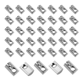 WJUAN Pack of 40 T-Slot Nuts M8, Carbon Steel Sliding Nuts M8 with Spring Ball, Aluminium Profile Slot Nuts, T Nuts Series 40 for Construction, Carpentry and Industrial Aluminium Frames