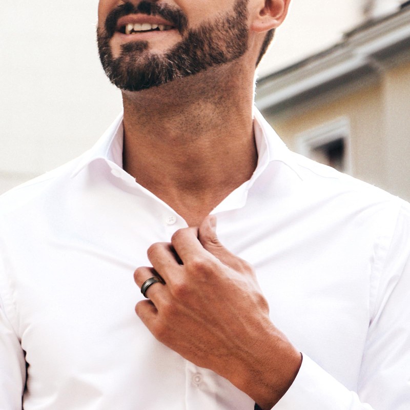 King Will 8mm Men's Tungsten Carbide Wedding Band - Black