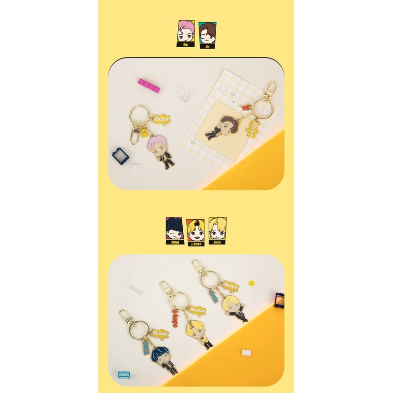 ROYCHE TinyTAN Butter Metal Key Ring (SUGA) METAL KEYRING Butter