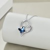POPLYKE Grandma Necklace Blue Butterfly Crystal Heart Necklace, Grandson's Gift