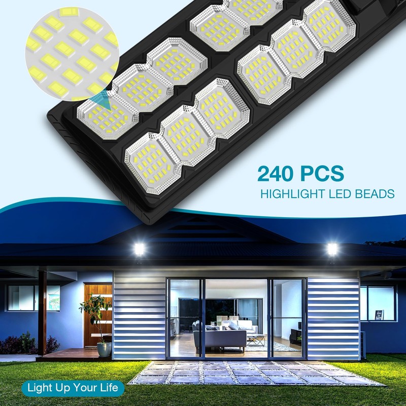 Solar Street Light Outdoor Waterproof, Wide Angle Solar Floodlight Outdoor