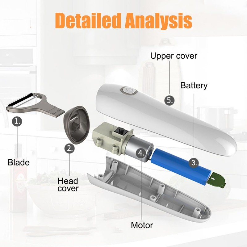 Electric Peeler, 3-in-1 Automatic Fruit Peeler, Electric Kitchen Peeler for