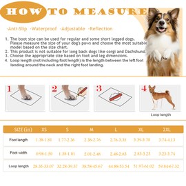 yucca Rubber Dog Boots for Paws, Easy-On Pet Suspender Boot Leggings, Anti Slip Dog Socks, Reusable Waterproof Dogs Booties, Protect Paws from Rain, Snow, Slush, and Snow Melt