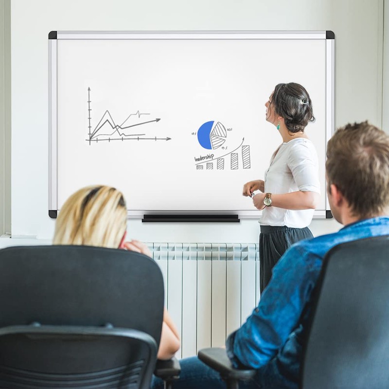 VIZ-PRO Dry Erase Board/Magnetic White Board, 48 X 32 Inches,
