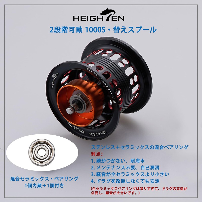 HEIGHTEN Reel Spool 2-Stage Movable Daiwa (DAIWA) Bait Reel Replacement