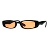 PASTL Super Slim Sunglasses Womens Thin Rectangular Frame Black, Orange