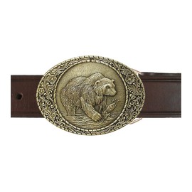 Indiana Metal Craft Grizzly Bear Buckle and Belt IMC-Retail 42 Chestnut Brown