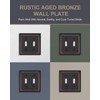 ZILLSEA 2-Pack Double Toggle Wall Plates, Aged Bronze Light Switch